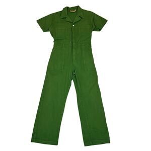 Big Bud Press Green Short Sleeve Jumpsuit Women's XL Boho Indie Twee